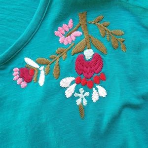a.n.a Tops - ANA Teal Floral Blouse Embroidered Pink Top XL a.n.a Tops - ANA Teal Floral Blouse Embroidered Pink Top XL